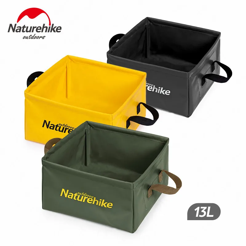 Naturehike Outdoor Folding 13L Water Bucket Portable Square Storage Barrel Travel Storage Box Durable Camping Bucket