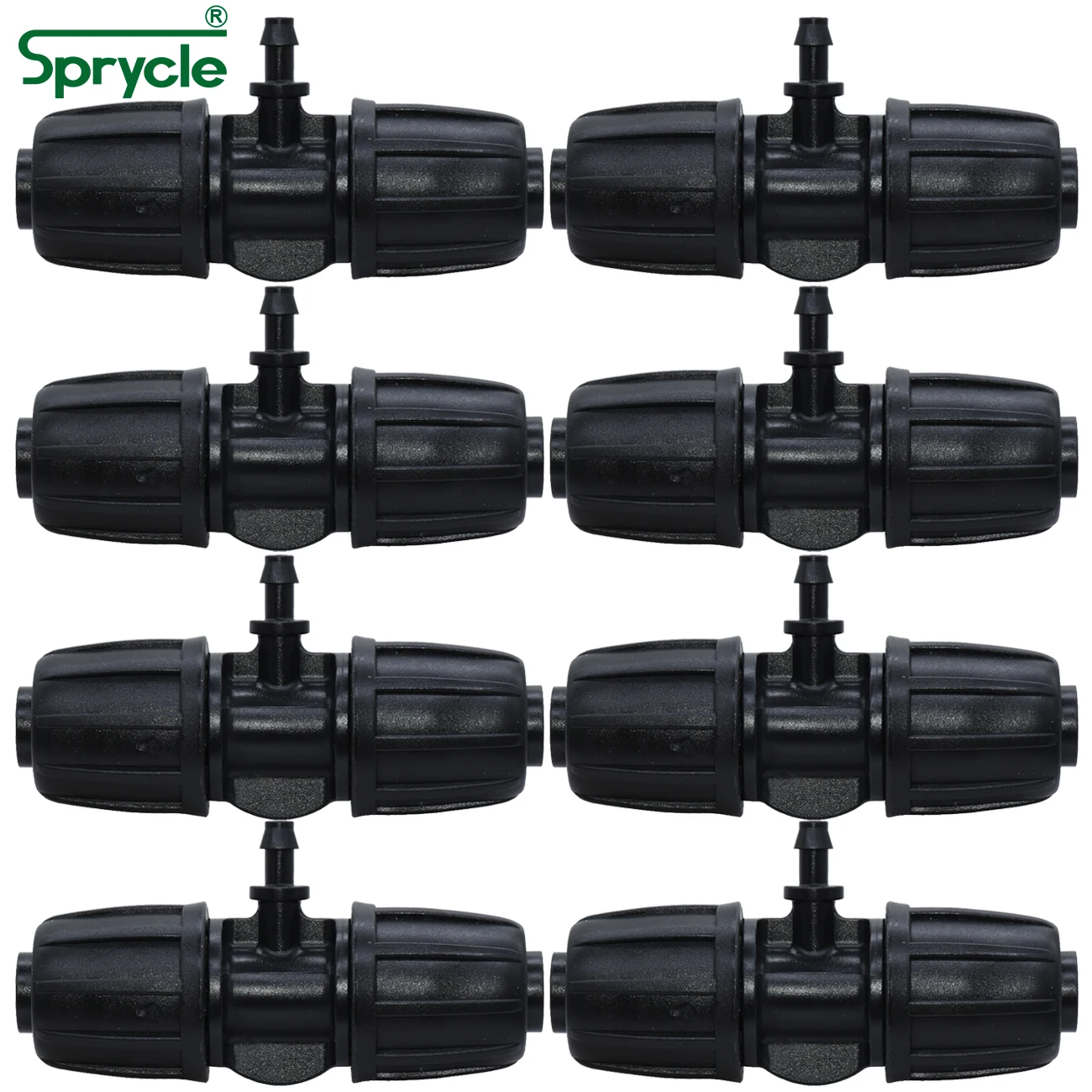 

SPRYCLE 10PCS 16mm to 4/7mm Hose Tee Connector Thread Lock Garden Irrigation Water Adapter PE Tubing to 1/4'' Micro Pipe Joint