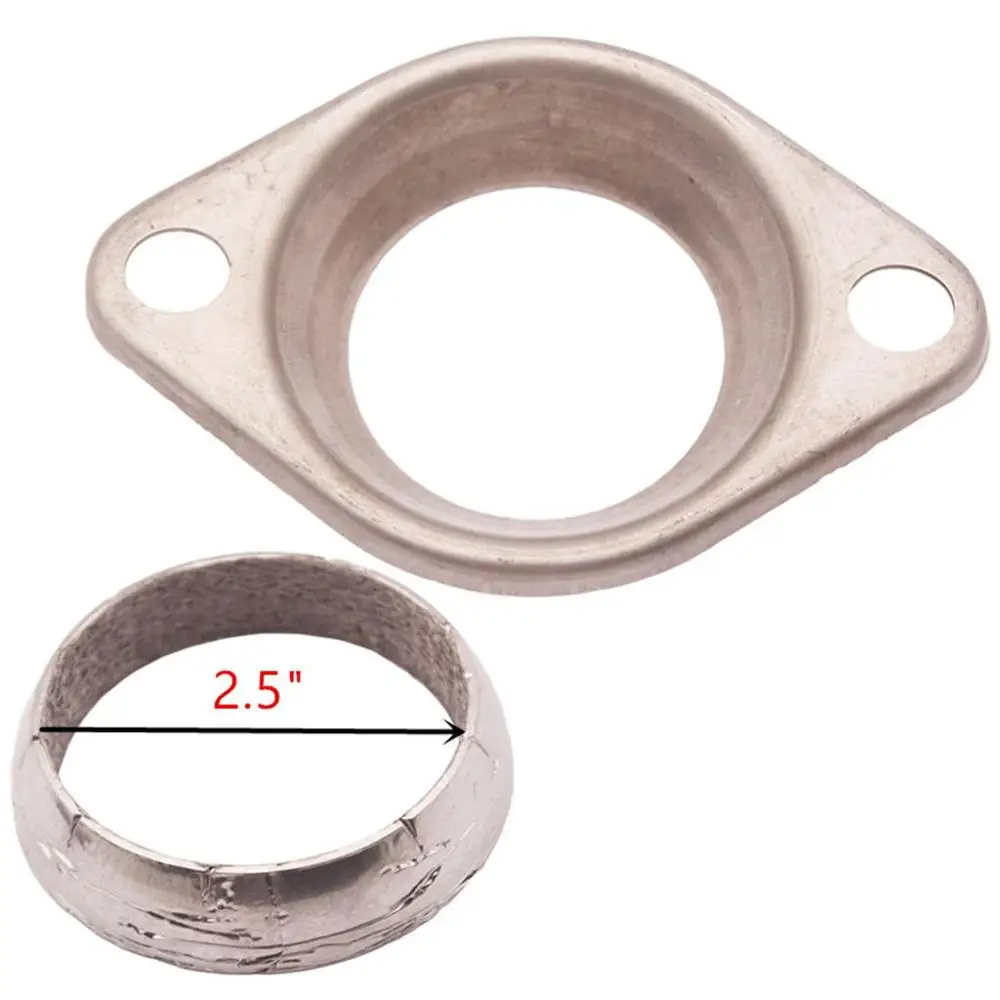 2.5 Inch JDM Header Collector Flange & Donut Exhaust Gasket Header Stainless Steel For Civic Intergra Type R Catalytic Converter