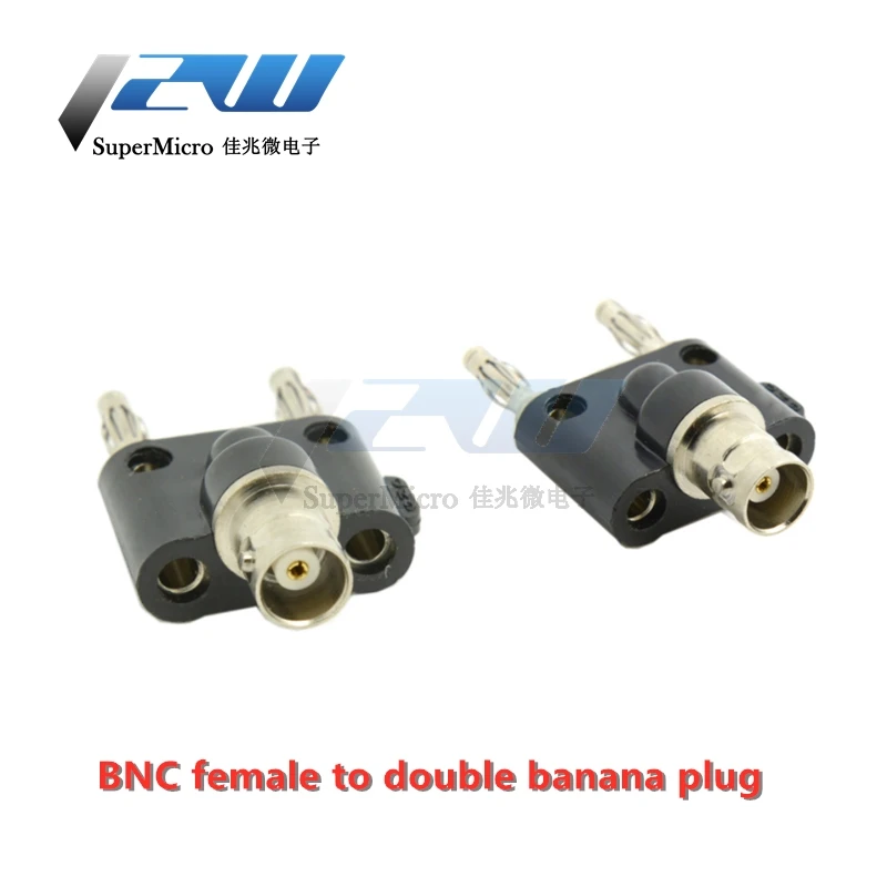 1pcs BNC adapter BNC male adapter post BNC to double banana plug BNC male to banana jack