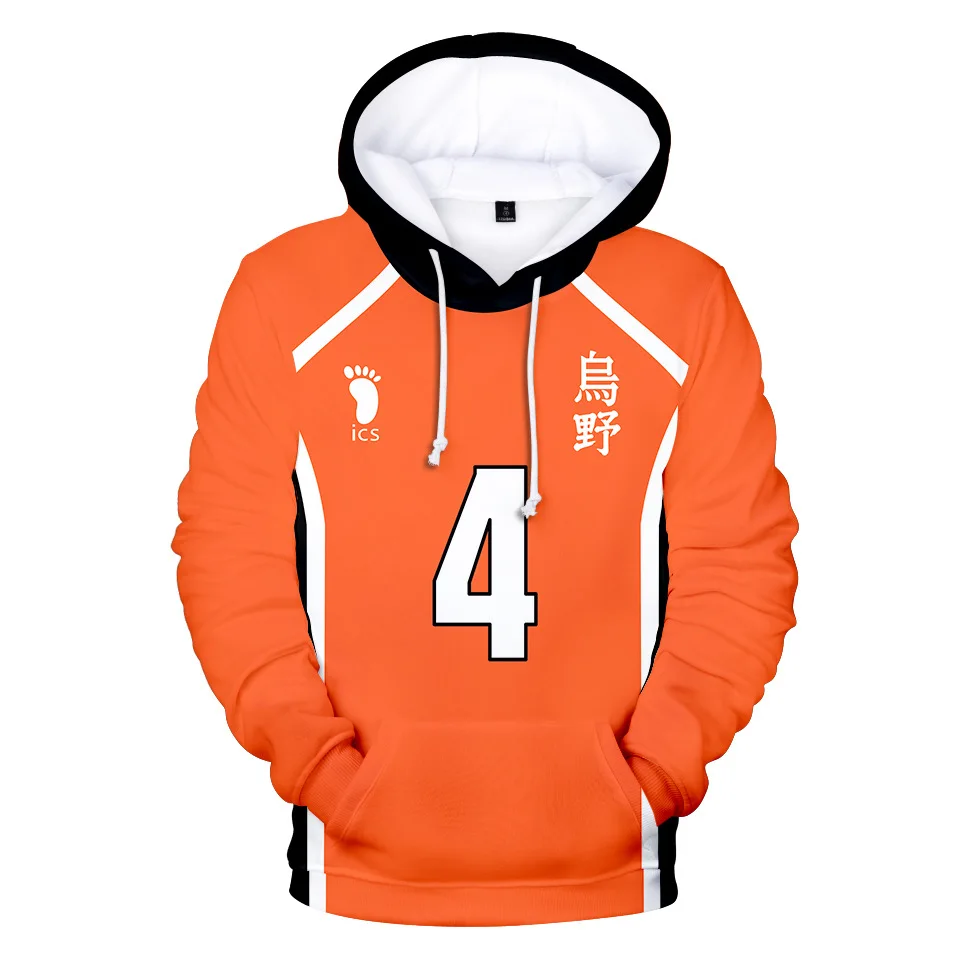 Haikyuu Hoodie Sweatshirt Cosplay Hoody Hinata Shouyou Hooded Hoodies Volleyball Uniform Oikawa Tooru Pullover Tops Boys Tops