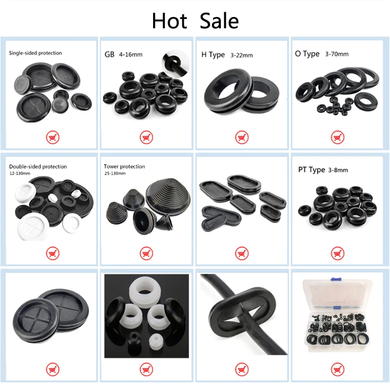 10-100PCS 3/4/5/6/7/8/10/12/14/16/18/20/25mm Inner Diameter Cable Wiring Rubber Grommets Gasket Ring Wire Protective Loop