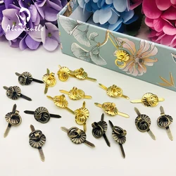 10pc Vintage Metal Tin box decorated handle Mini Drawer Door Ring Pulls For Handmade Craft Iron Jewelry Storage Box Case Handle