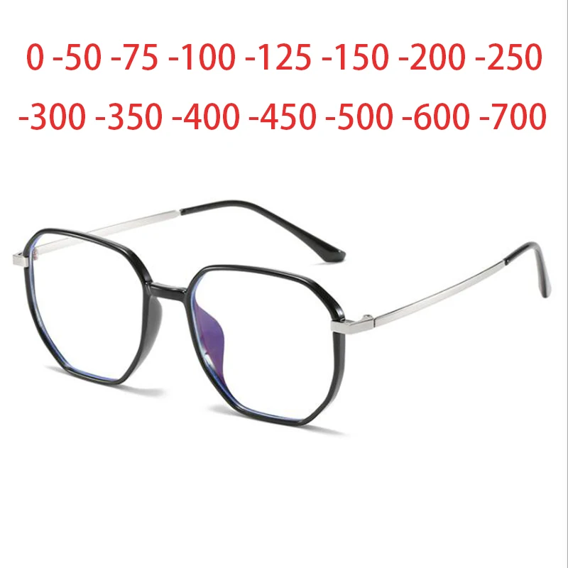 -1.0 -1.5 -2.0...-6.0 -6.5 -7.0 Radiation Protection Polygon Eyewear Women Metal Legs Spectacles Men Optical Glasses