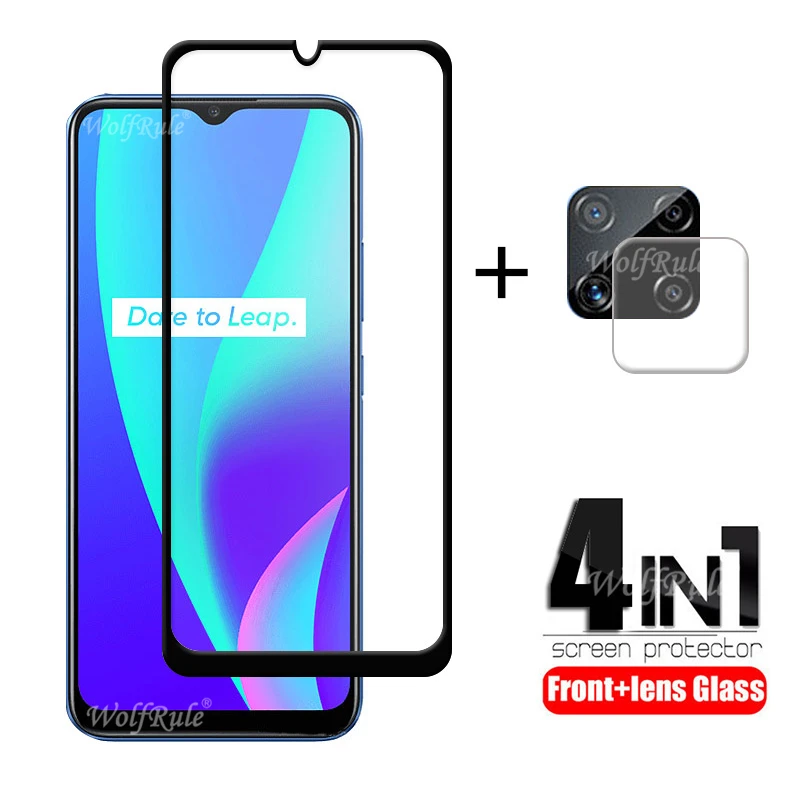 4-в-1 для OPPO Realme C15 стекло для Realme C15 закаленное стекло Защита для экрана для Realme X50 6 5 Pro C11 X3 6i C15 стекло для объектива