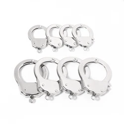 SAUVOO Stainless Steel Handcuffs Clasps Couple Bracelet Necklace Connector For DIY Jewelry Making Accessories Supplies