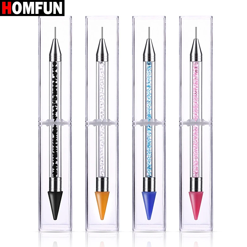 HOMFUN DIY Diamond Painting Pen Tool Accessories Rhinestones Pictures Double Head Diamond Embroidery Point Drill Pen Gift