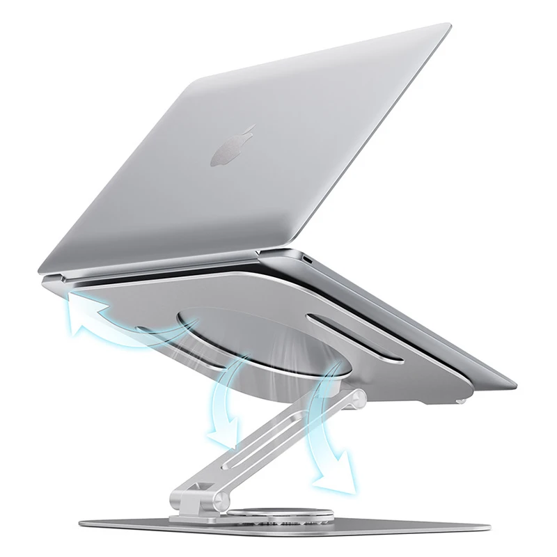 Uالتايلاندية للطي حامل تبريد الكمبيوتر المحمولة حامل المؤتمر يمكن استدارة 360 درجة سبائك الألومنيوم حامل دفاتر الملاحظات موقف الكمبيوتر
