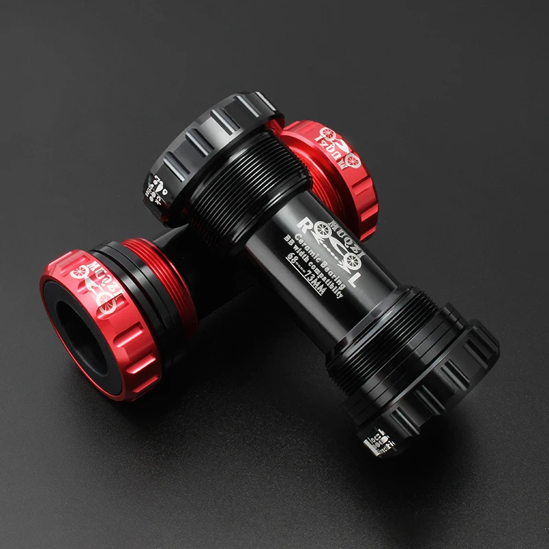 MUQZI BB68 BB73 Ceramic Bearing Bottom Bracket Threaded BB 68/73mm For 22mm 24mm MTB Road Bike Cranksets