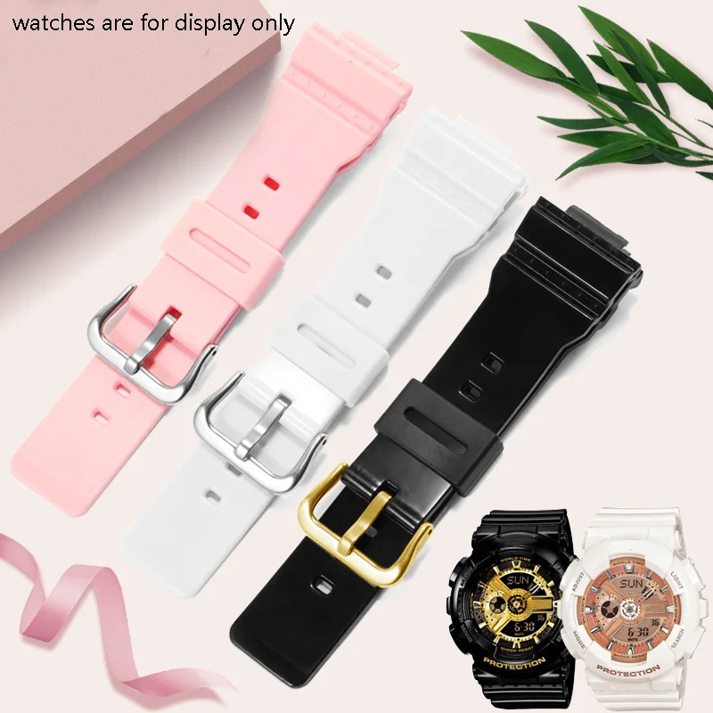 Correa de repuesto para BABY G BA-110, pulsera de silicona suave de 14mm, color negro, blanco, azul, mate y brillante, 112, 100, 130