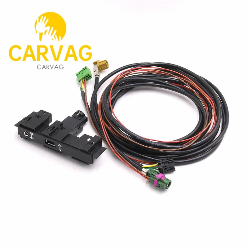 

For MQB Touran Tiguan MK2 VW CarPlay MDI USB AMI Install Plug Socket Switch Button Harness 5Q0 035 726E