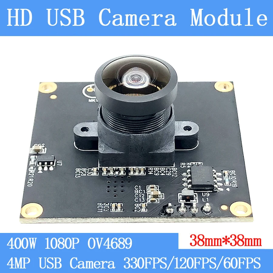 

Industry Surveillance Plug Play Fisheye Wide-angle High Speed 330FPS MJPEG USB Camera Module UVC 4MP Full HD 1080P USB2.0 Webcam