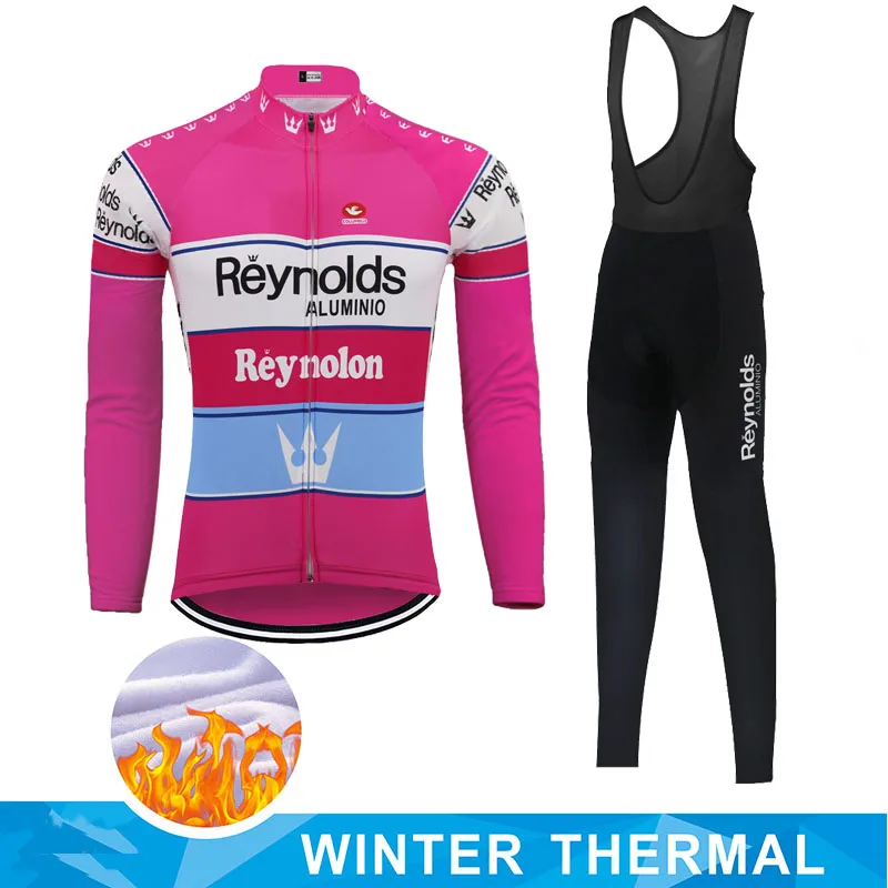 

Winter Fleece Long Sleeve Cycling Jersey Set Ciclismo Manga Larga Bike Wear Thermal Bicycle Clothing GEL Breathable Pad