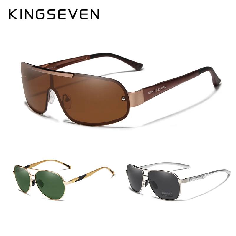 3PCS Combined Sale KINGSEVEN Brand Design Sunglasses Men Polarized Brown Lens UV Protection