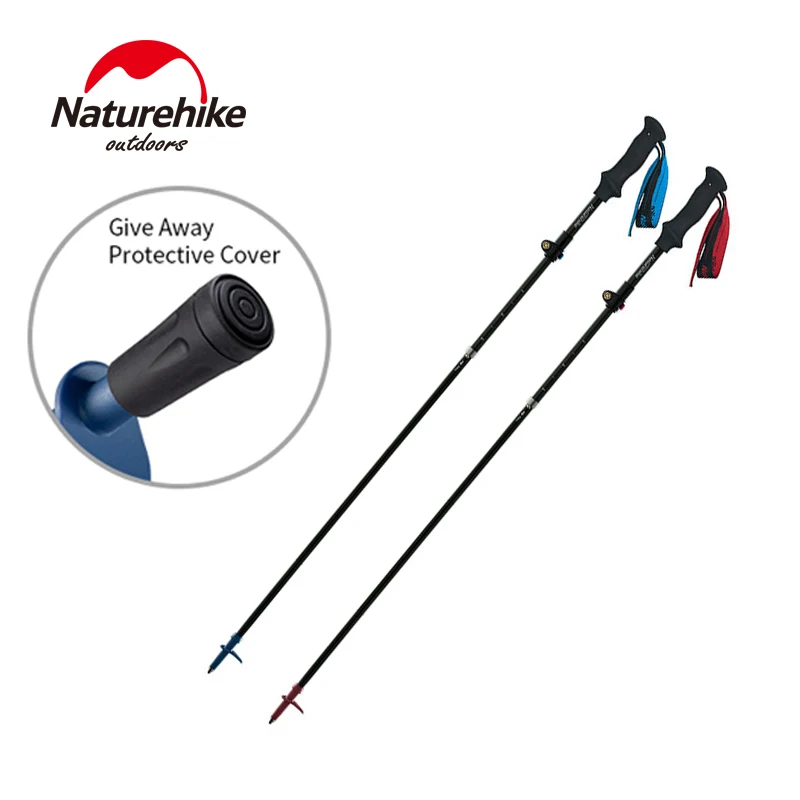 Naturehike 5-Sections Trekking Pole Carbon Fibre Foldable 34cm Adjustable Walking Stick High Toughness Camping Hiking Equipment