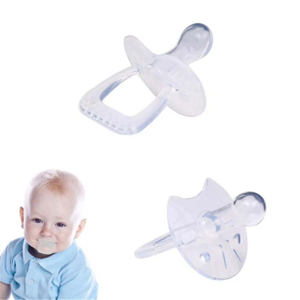 1PCS Silicone Gel Love Heart Shape Simple Clear Transparent Safe Care Infant Toddler Pacifier Flat Round Nipple