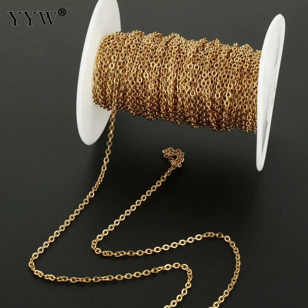 

10m/Spool Stainless Steel Oval Chain Gold Color Necklace Chain For Jewelry Making Findings Diy Necklace Chains Material Handmade