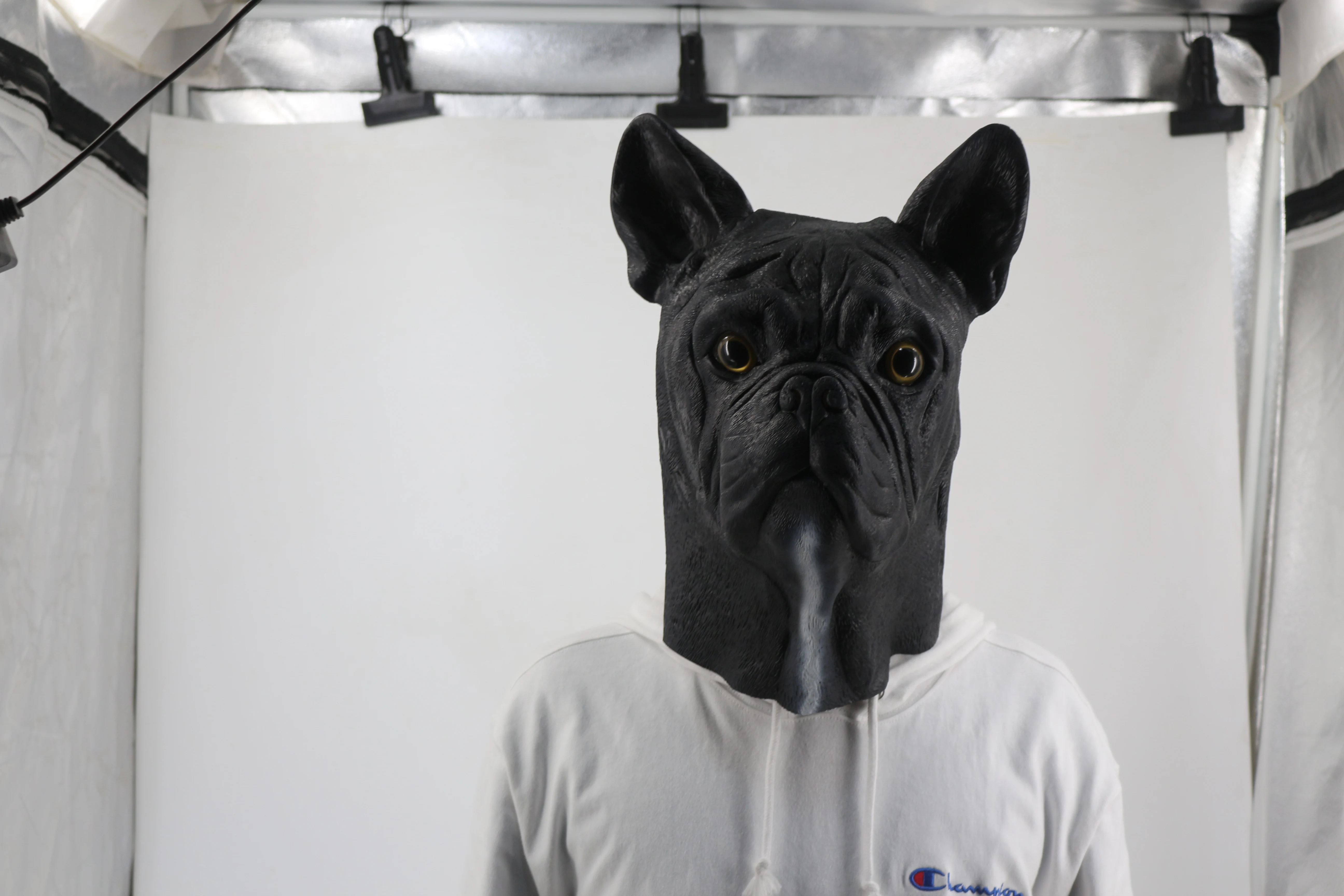 French Bulldog Mask Full Head Deluxe Latex Dog Animal Masks Fancy Dress Costume