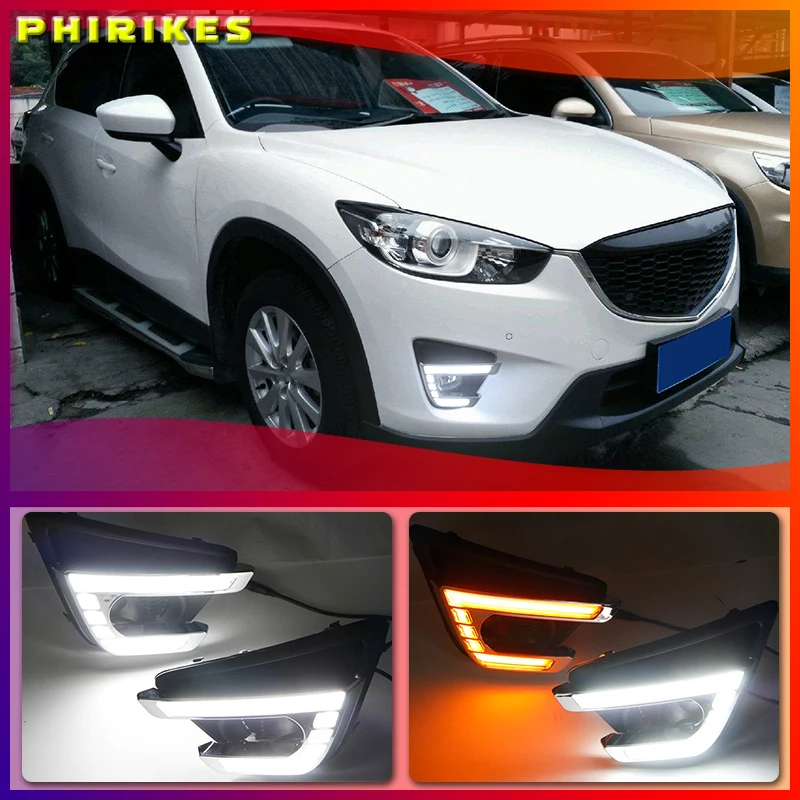 

For Mazda CX-5 CX5 CX 5 2012 2013 2014 2015 2016 Daytime Running Light LED DRL fog lamp Driving lights Yellow Turn Signal Lamp