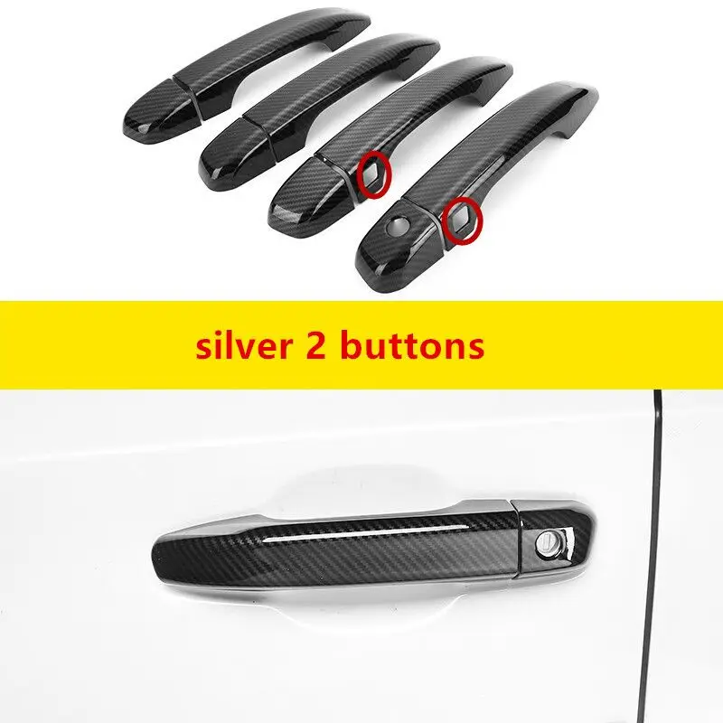 Carbon Fiber Chrome Car Side Door Handle Decor Cover Trim For Honda Accord 2018 2019 2020 2021  Styling Accessories