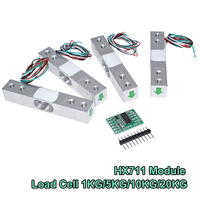 Load Cell 1KG 5KG 10KG 20KG HX711 AD Module Weight Sensor Electronic Scale Aluminum Alloy Weighing Pressure Sensor