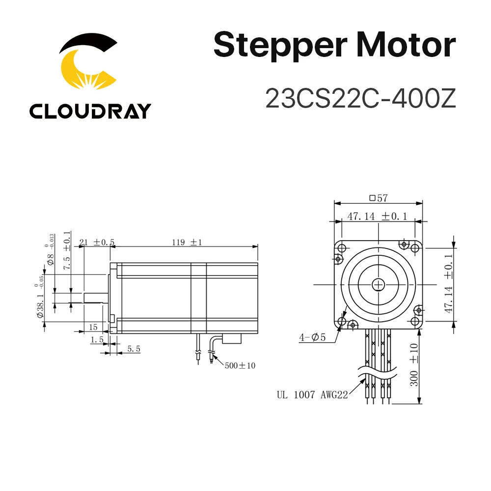 Nema 23 Stepper Motor 57mm 220Ncm 4A 2 Phase Stepper Motor with Brake 4-lead for 3D printer CNC Laser Grind Foam Plasma Cut