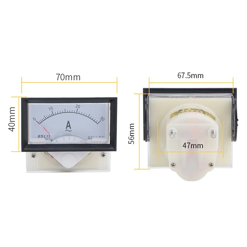 85L17 AC 1A 2A 3A 5A 10A 15A 20A 30A 50A 75A Analog Ammeter Panel Current Amper Meter Pointer Diagnostic-too