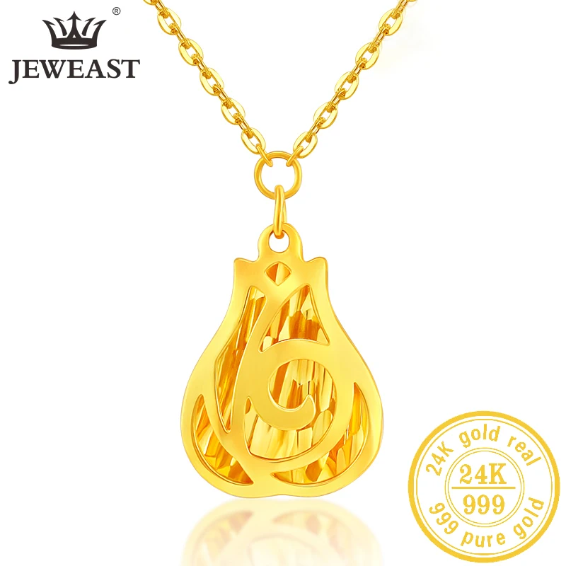 JLZB 24K Pure Gold Necklace Real AU 999 Solid Gold Chain Beautiful  Upscale Trendy Classic Party Fine Jewelry Hot Sell New 2023