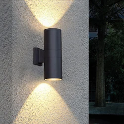 Outdoor Waterproof COB LED Wall Lamp 6W 10W Up and Down Dual-Head Cylinder Aluminum Wall Light Home Corridor Stairs Porch Lights