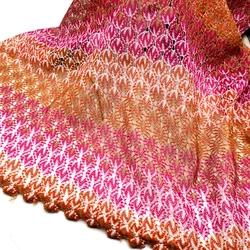 Knitting Lace Fabrics Zig Zag Wave Striped Lace Crochet Mesh Fabric Diy Fashion Cloth 150CM/D3037