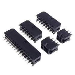 PCB Male Header Pin Vertical Through Hole 2 4 6 8 10 12 14 16 18 20 24 Circuits Cross Molex 43045 Micro-Fit 3.0 mm Dual Row