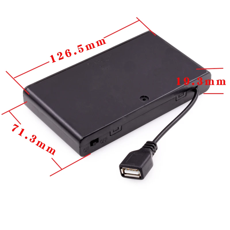 Portable 8 x AA Batteries Holder Case DC12V USB Power Supply Battery Storage Box Cover For Christmas LED Strip Lights