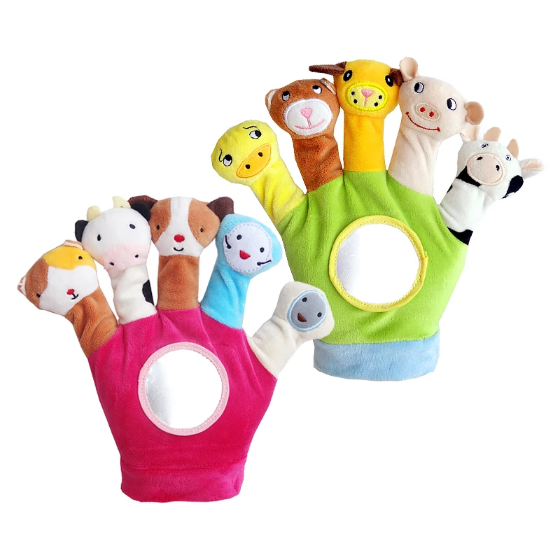 Children Hand Puppet Gloves Toy Kids Plush Hand Puppet Cartoon Cute Animal Finger Doll Toys Hand Doll Storytelling Education Toy