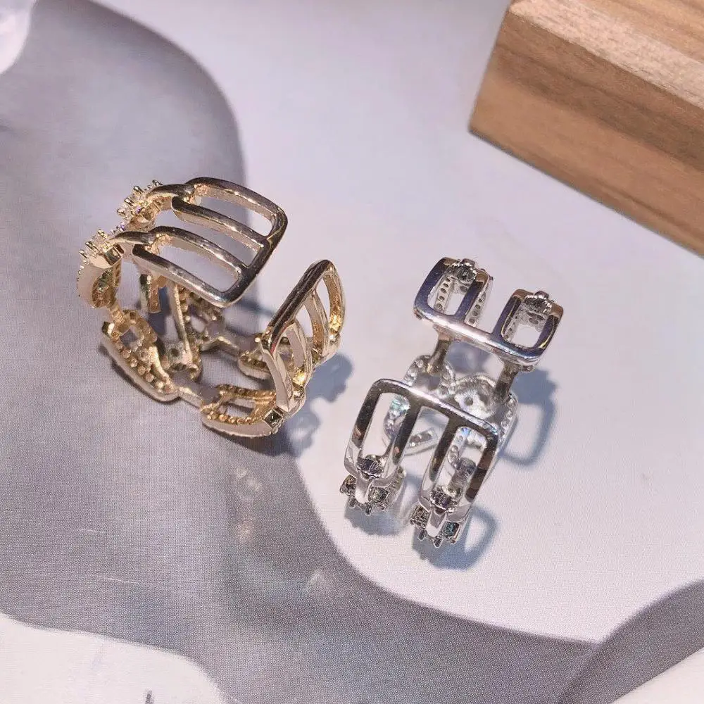 HIBRIDE Monaco Design Luxury Statement Stackable Ring For Women Wedding CZ Engagement Dubai Punk Bridal Top Finger Rings R-230