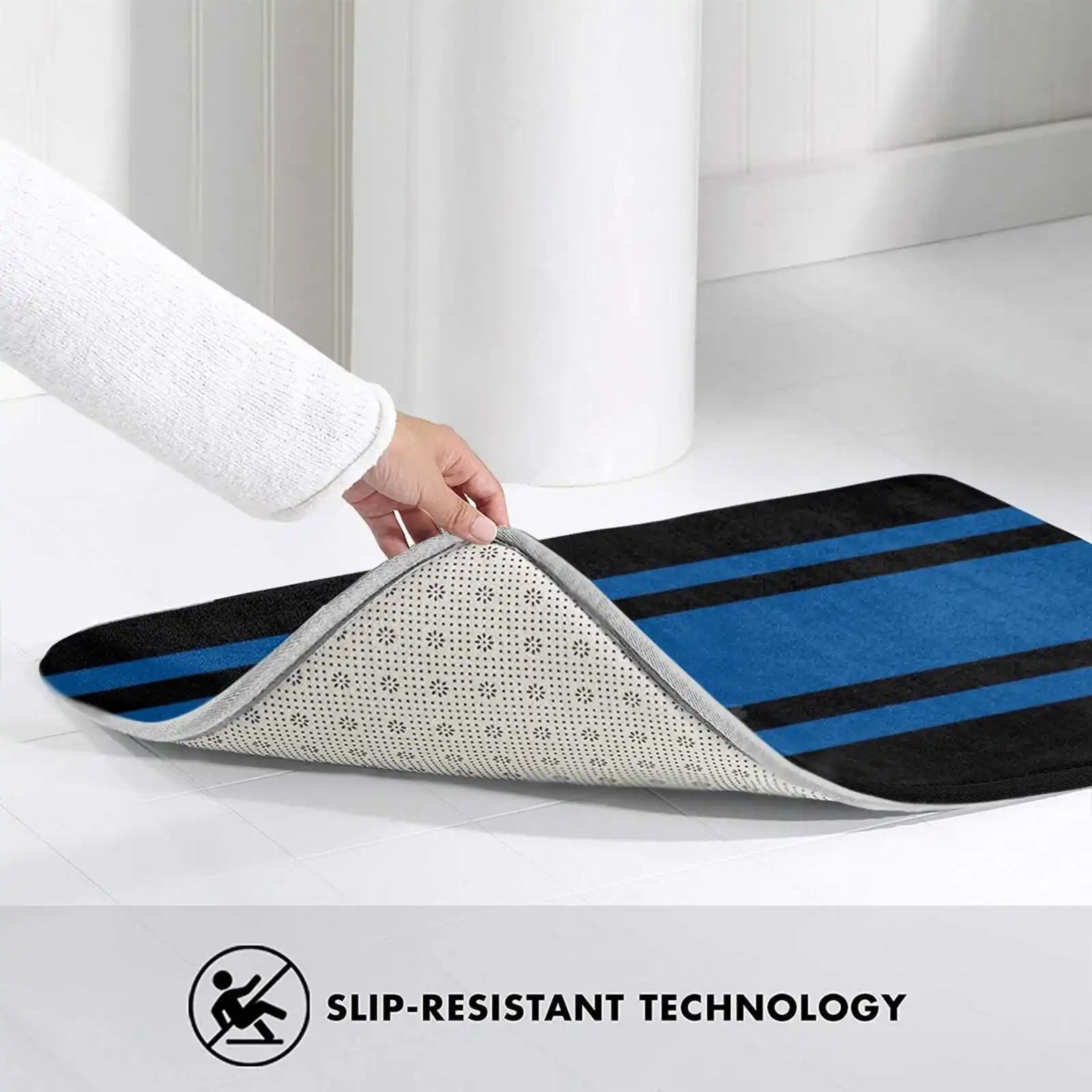 Black & Blue Power Stripe Soft Cushion Home Carpet Door Mat Car Rug White Wildcats Football Royal Blue Colts Middle Tennessee image 4