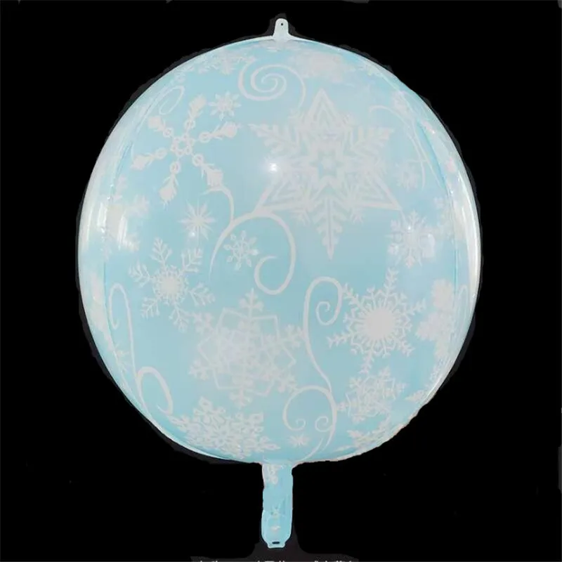 Helium Balloon Frozen Snowflake Transparent  Toy Ball Christmas Wedding Baby Birthday Party Decoration Kid Gift