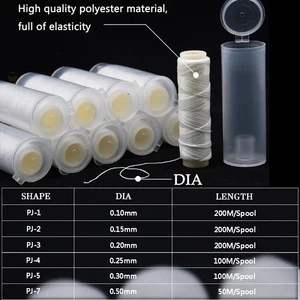 1 adet PJ1/2/3/4/5/7 yüksek gerilimli yem polyester iplik, Elastik İplik Makarası Balıkçılık Aksesuarları Deniz, mücadele Görünmez Balıkçılık Yem Hattı Elastik kordonun çalışması için en iyi 10 satış, no. 1