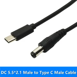 1 m DC typ c męski do 5.5*2.1 kabel męski 5521 zasilacz z gniazdem zasilania DC 5.5x2.1 adapter rodzaj USB konwerter C