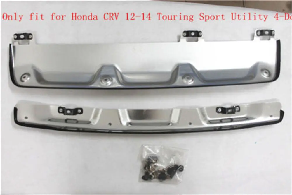 For Honda CRV 2012 2013 2014 2PCS Aluminum alloy Front & Rear Bumper Protector Skid Plate Molding Trim