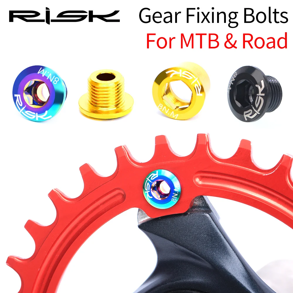 RISK MTB Road bicycle Crankset Chainring Bolts Nuts for BMX Fixed Gear Track single/double disc GR5(TC4) Titanium Alloy