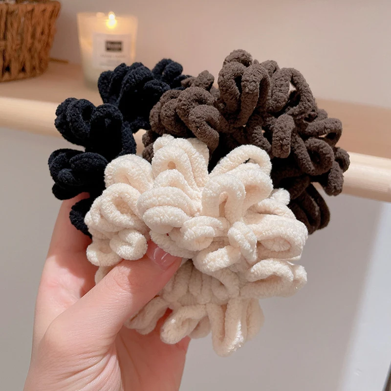 Retro Towel Hair Ring Thick And Wide Does Not Hurt The Hair Scalp Tie Hair Rubber Band Female Ins Forest Hair Accessories Female