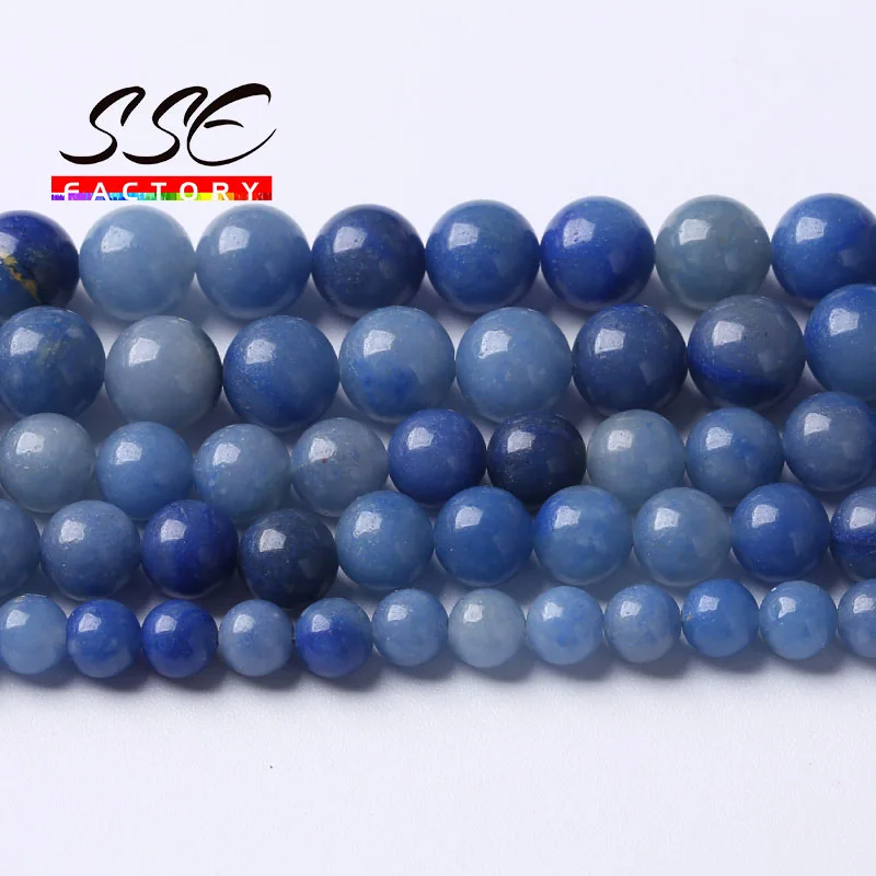 Wholesale Natural Blue Aventurine Round Loose Beads Stone Beads For Jewelry Making DIY Bracelets Earring Accessories 6 8 10 12mm