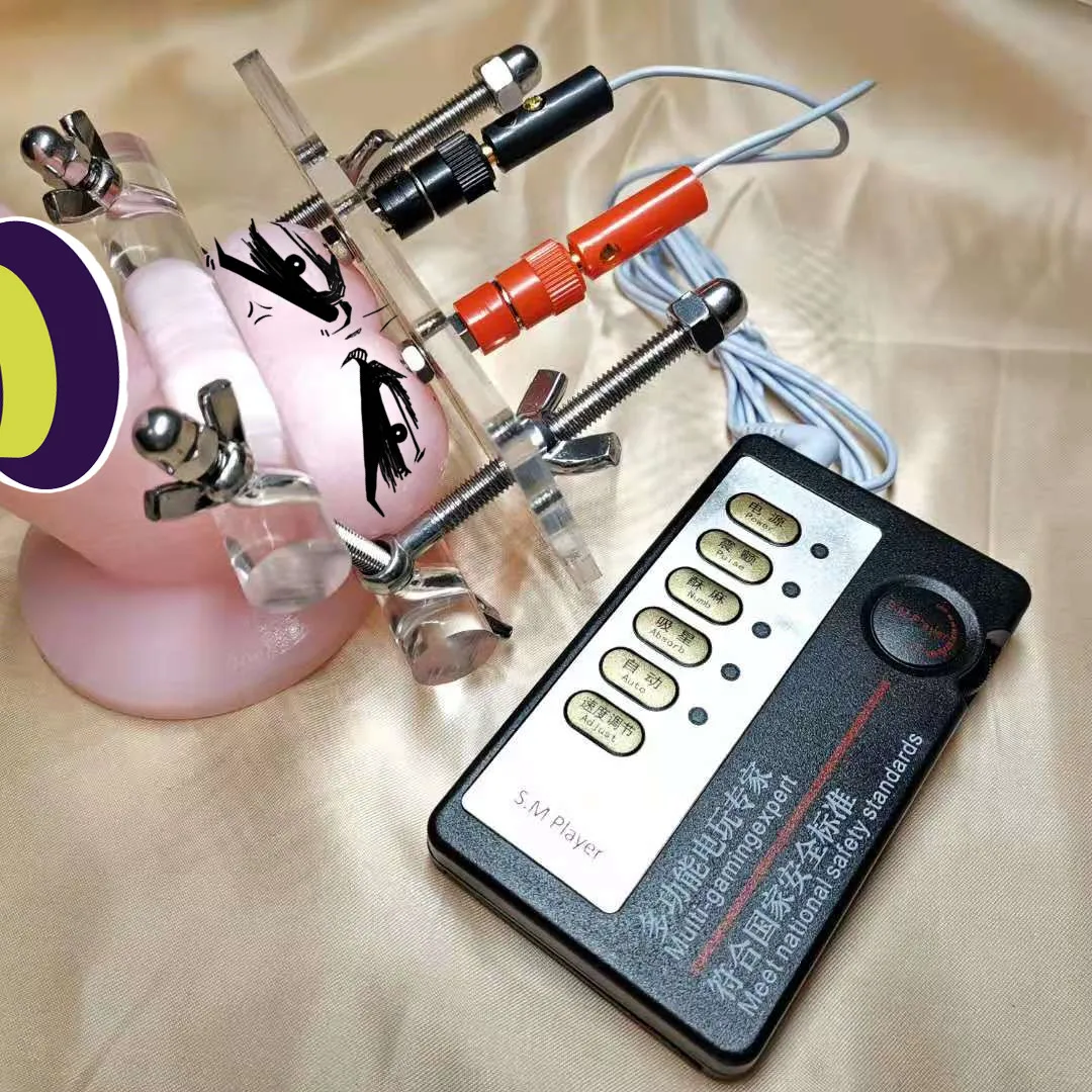 Sex Toys Acrylic Electro-sex CBT Cock & Ball Stretcher Scrotal Fixture SM BALL SMASHER CRUSHER