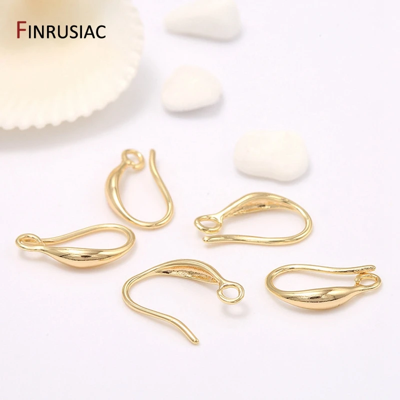 Brass metal 14k gold plated earring hooks accessories earwires wholesale diy earrings findings material