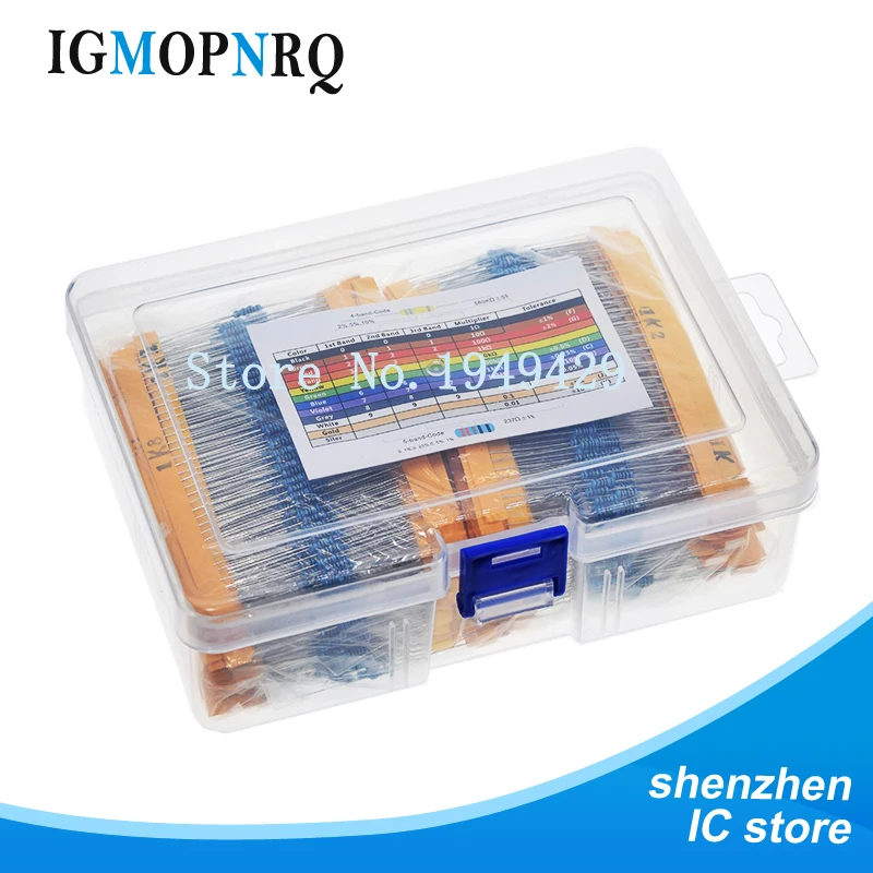 

2600pcs 130 Values 1/4W 0.25W 1% Metal Film Resistors Assorted Pack Kit box Set Lot Resistors Assortment Kits resistor