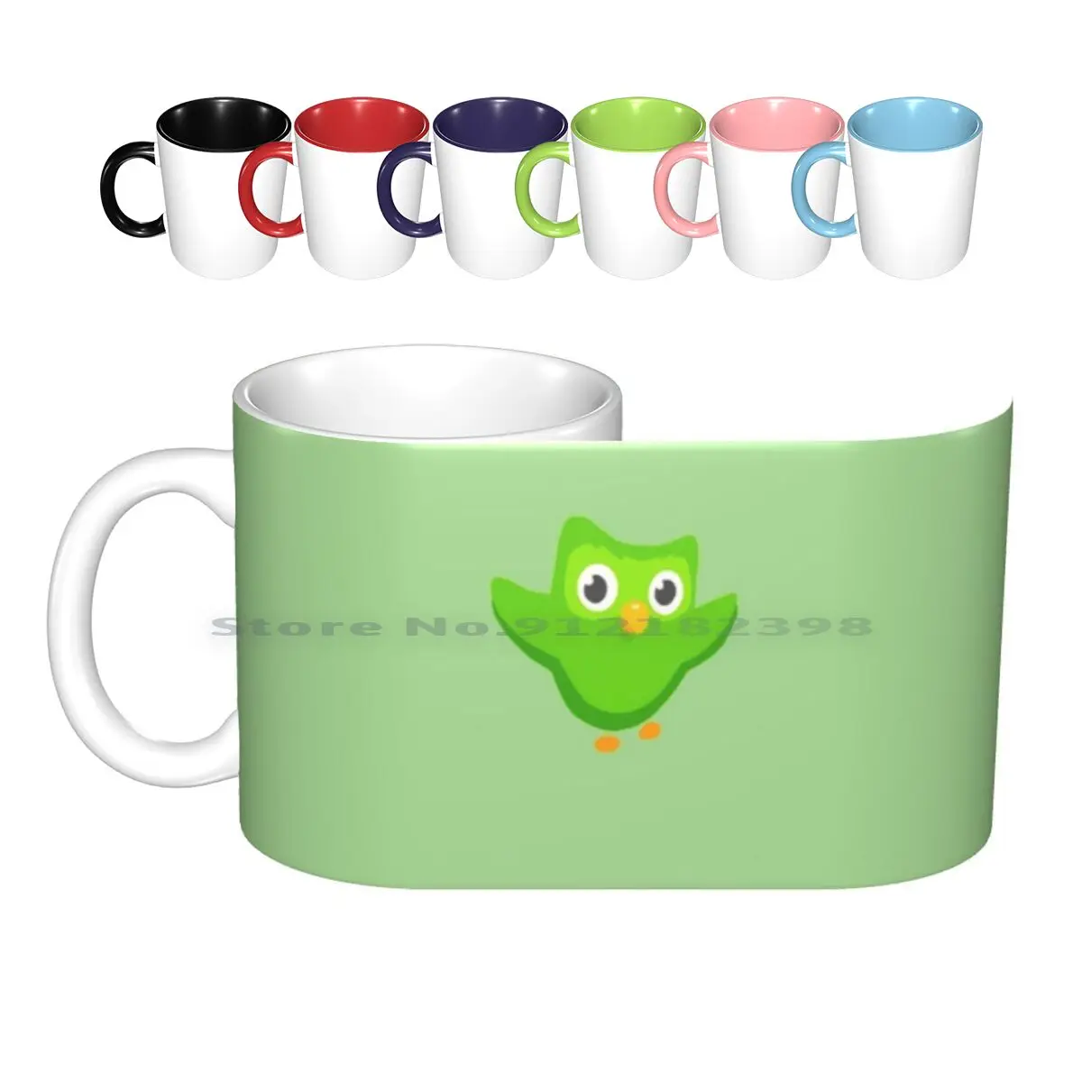 Duo Ceramic Mugs Coffee Cups Milk Tea Mug Duo Duolingo French Latin Spanish German Hungarian France Spain Germany Greek Greece