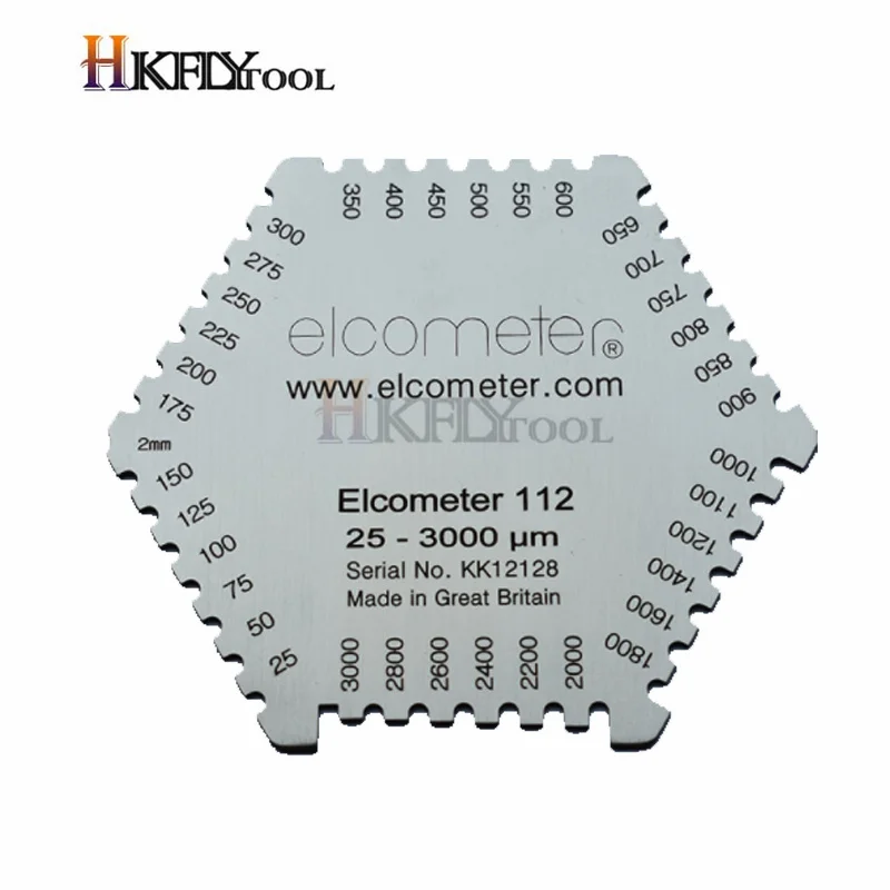رائجة البيع مشط الفيلم الرطب الألومنيوم مشط الحجاب الحاجز الرطب قياس سمك الفيلم 25-3000um جديد عالي الدقة الفولاذ المقاوم للصدأ