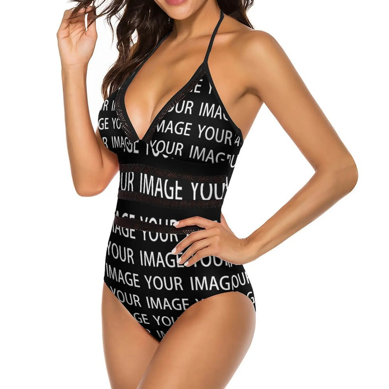 Your Image Custom Made Swimsuit Custom Design Your Own Suspender One Piece Swimwear Customized Bathing Suit