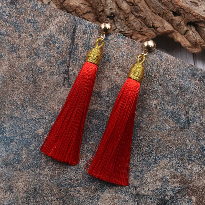 BTWGL New Hot Bohemia Women\'s Long Tassel Earrings European Exaggerated Boho Vintage Pendant Earrings Women\'s Jewelry