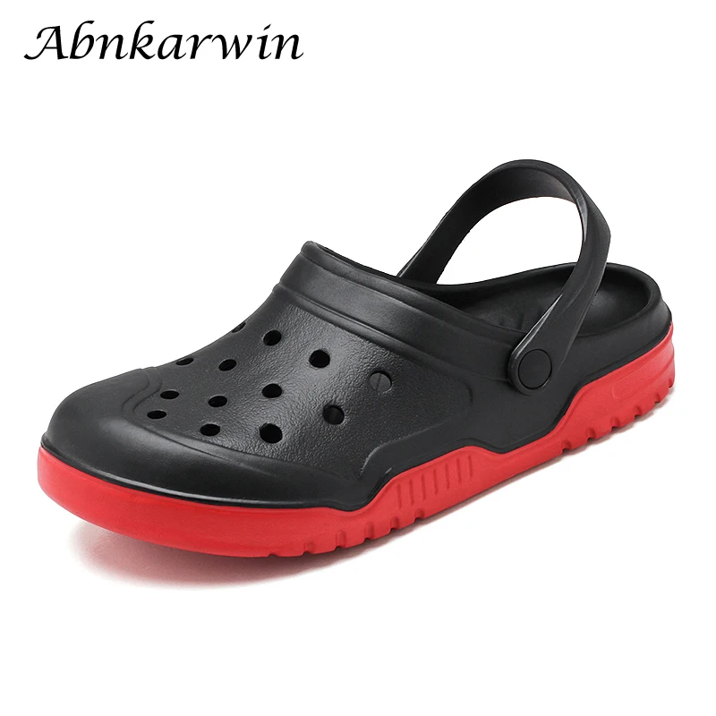 Very Wide Summer Mens Clogs Rubber Beach Sandals Zuecos Hombre Sandalias Playa Garden Shoes Cholas Plus Big Size 51 52 53 54